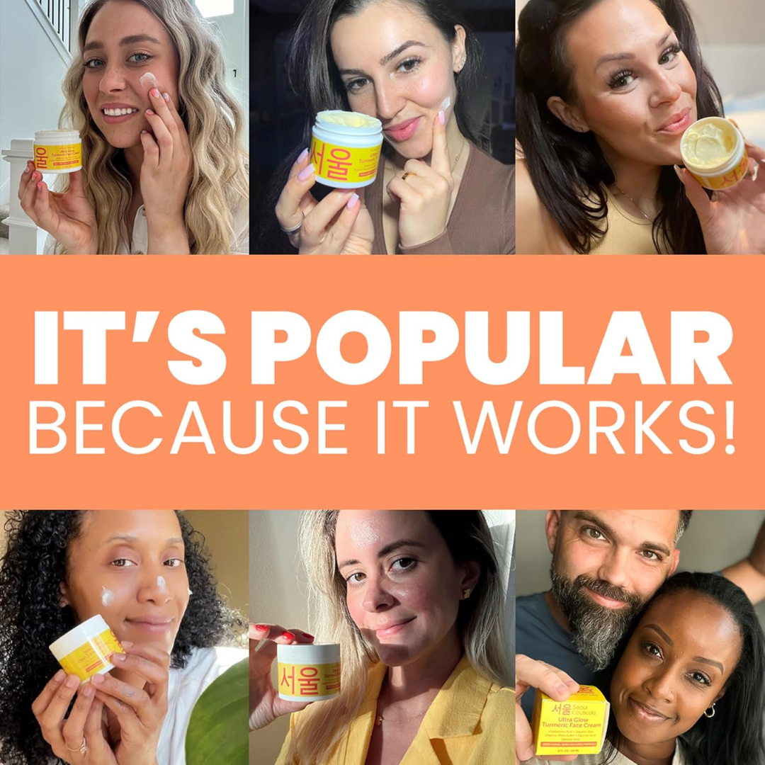 best korean skin care – seoulceuticals turmeric cream face moisturizer for dull dry skin & glass skin glow