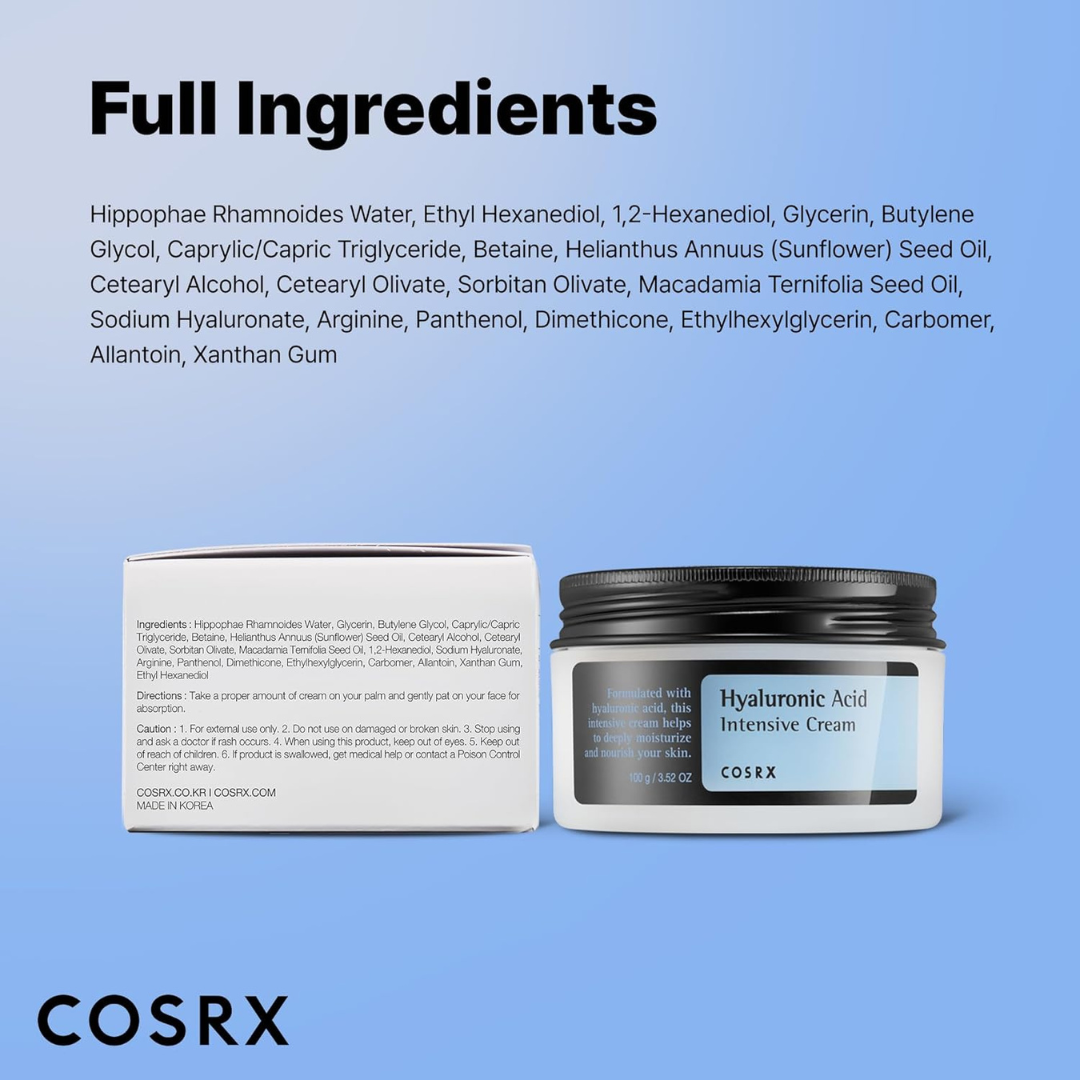 best korean skin care products, best moisturizer for sensitive skin – cosrx hyaluronic acid moisturizing cream for deep hydration & skin barrier care