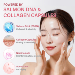 collagen peptides, salmon pdrn, collagen peptides, best korean skincare – korean pdrn capsule cream with vitamin c & deep hydration formula