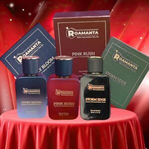Roamanta Luxury Three Perfume Gift Set | Storm Edge, Ivory Bloom & Pink Rush | Perfume for Men and Women