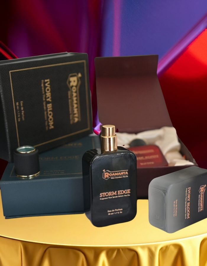 2 Best Unisex Perfume in Pakistan – Roamanta Ivory Bloom & Storm Edge Combo | Perfume Gift Sets